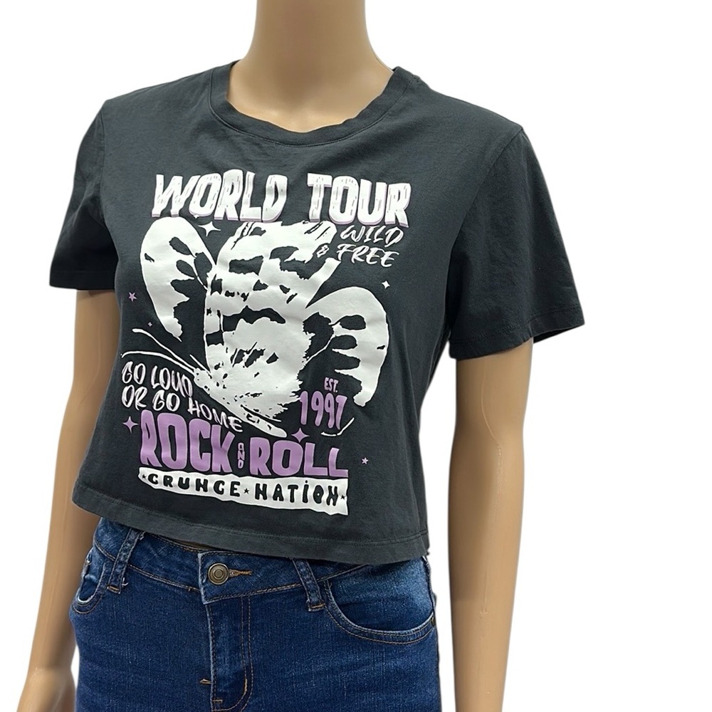 Self Esteem World Tour Rock and Roll Grunge Nation Wild and Free Graphic Tee XS